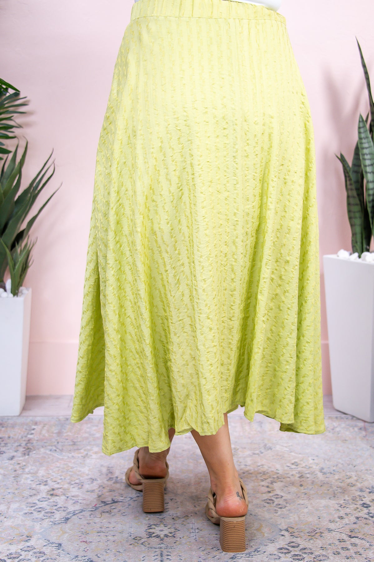 Fancy Idea Lime Green Solid Skirt - E1131LGN