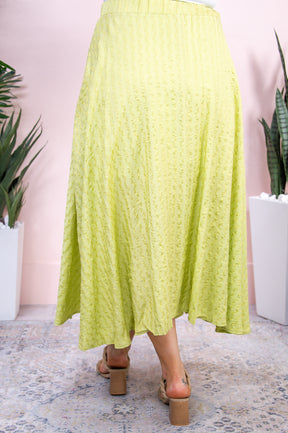 Fancy Idea Lime Green Solid Skirt - E1131LGN