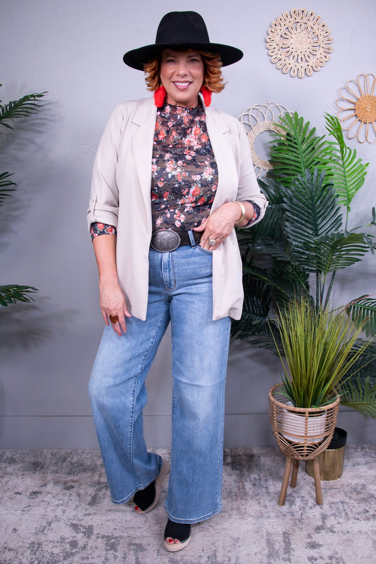 I'm Really That Gal Open Front Blazer in Pearl - O5793PR