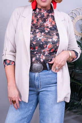I'm Really That Gal Open Front Blazer in Pearl - O5793PR