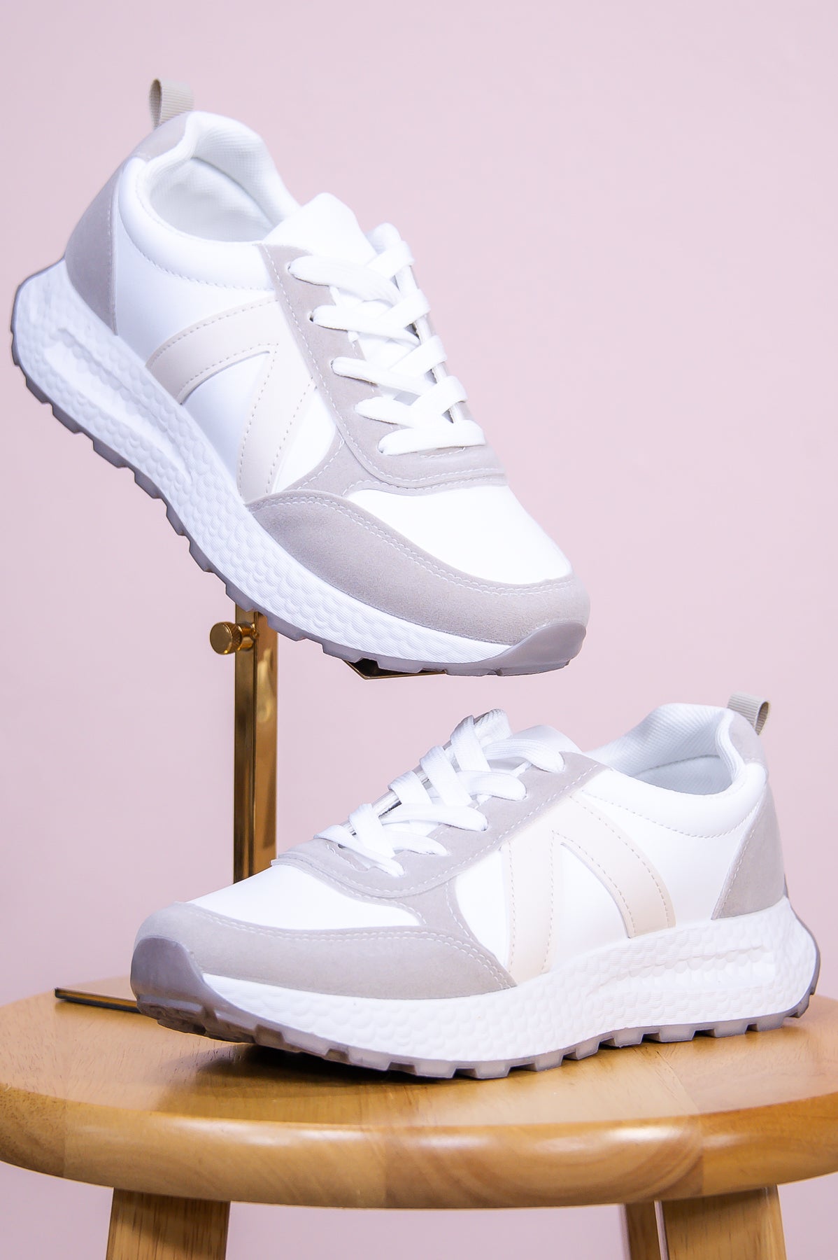 Take The Chance Beige/White Sneakers - SHO2709BG