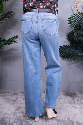 Karis High Rise Vintage Wash Retro Wide Leg - K1320DN