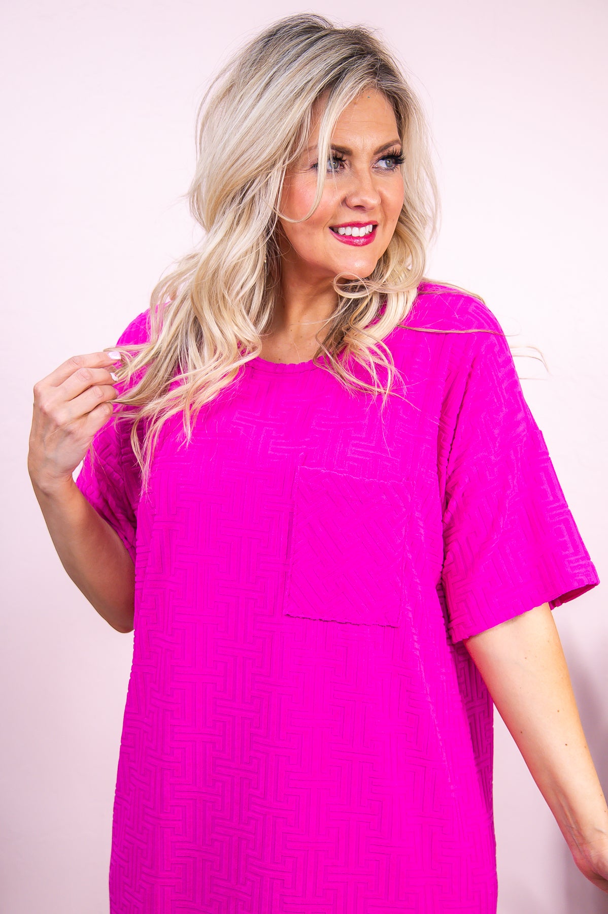 Upgrade Your Style Fuchsia Solid Dress - D5102FU