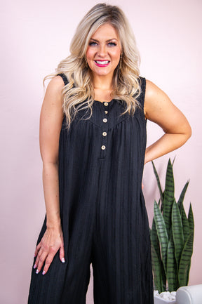 Storms Are Brewing Black Solid Romper - RMP740BK