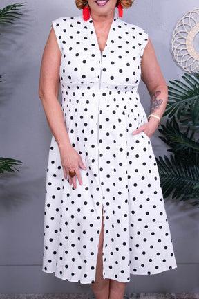 Connect The Dots Off White Midi Dress - D5619WH