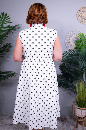 Connect The Dots Off White Midi Dress - D5619WH