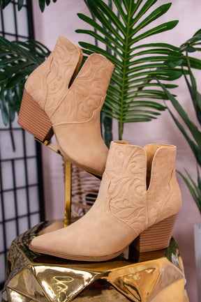 Kickin' It Country Style Tan Solid Booties - SHO2626TN