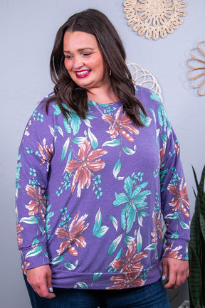 Full Of Love Purple/Multi Color Floral Top - T10453PU