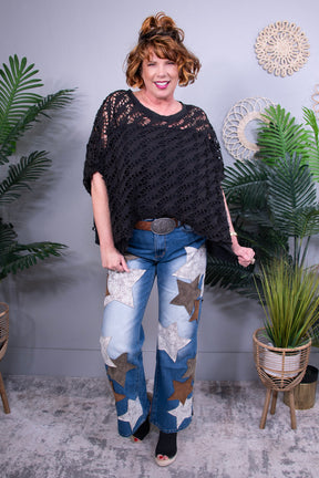 Wish You Well Black Distressed Top - T10975BK