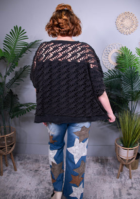 Wish You Well Black Distressed Top - T10975BK