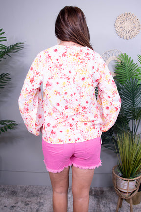 Best Reflection Floral Bubble Sleeve Top