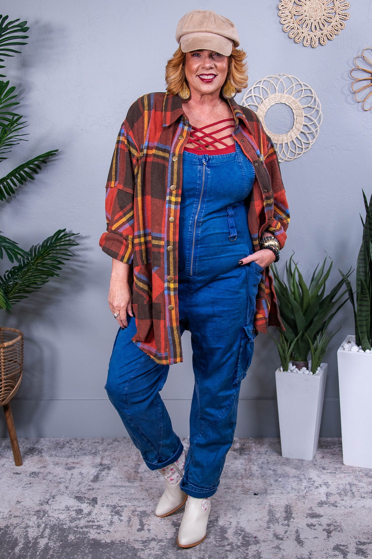 Symphony Of Fall Blue Solid Overalls - RMP834BL