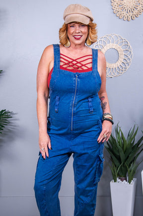 Symphony Of Fall Blue Solid Overalls - RMP834BL