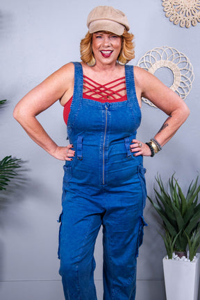 Symphony Of Fall Blue Solid Overalls - RMP834BL