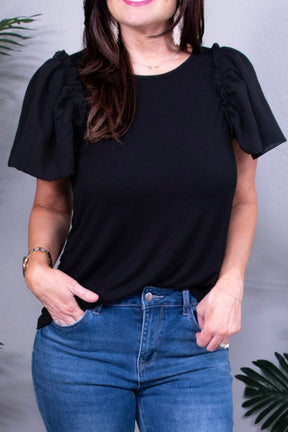 Give Your All Black Solid Top - T10973BK