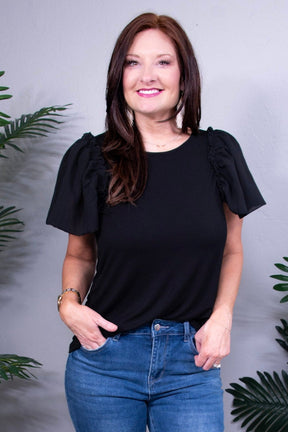 Give Your All Black Solid Top - T10973BK
