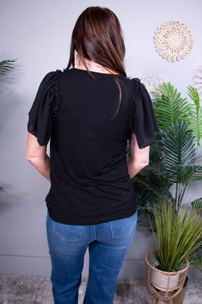 Give Your All Black Solid Top - T10973BK