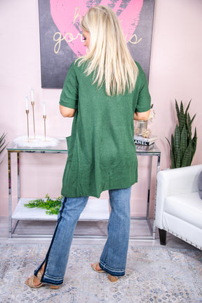 Building My Dreams Forest Green Solid Cardigan - O4826FGN