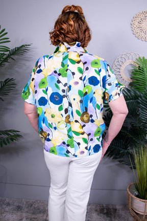 Oh My Darling Light Blue Floral Print Top