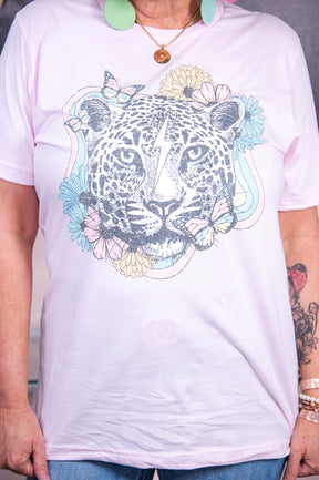 Beautifully Wild Soft Pink Printed Graphic Tee - A2838PK