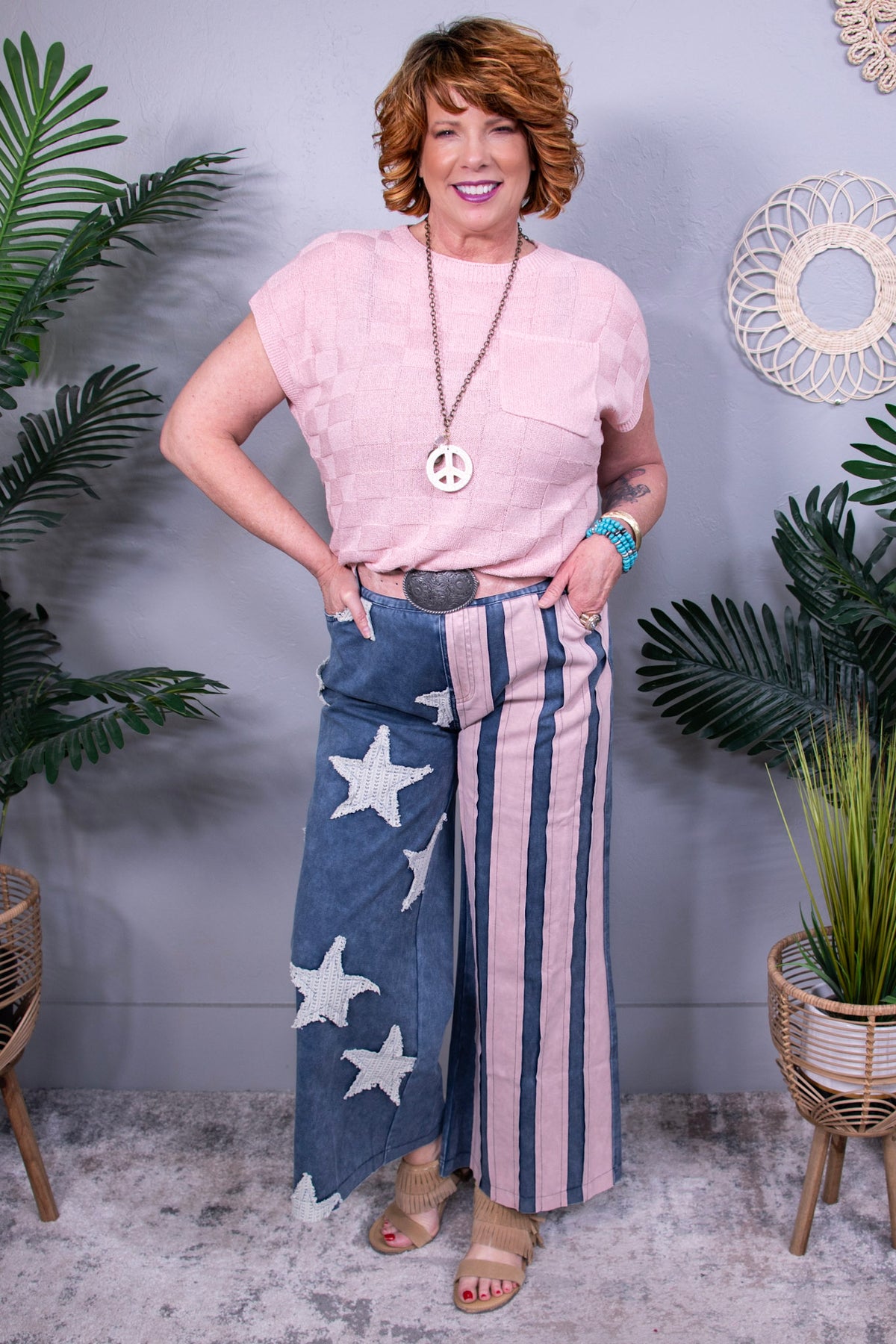 Stars & Stripes Denim Blue Pants - PNT1781BL
