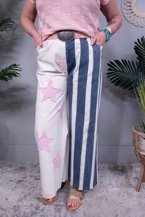 Stars & Stripes Cream Pants - PNT1780CR