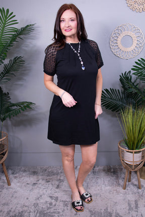 Classic All Day Pleated Detail Shift Dress D5631BK