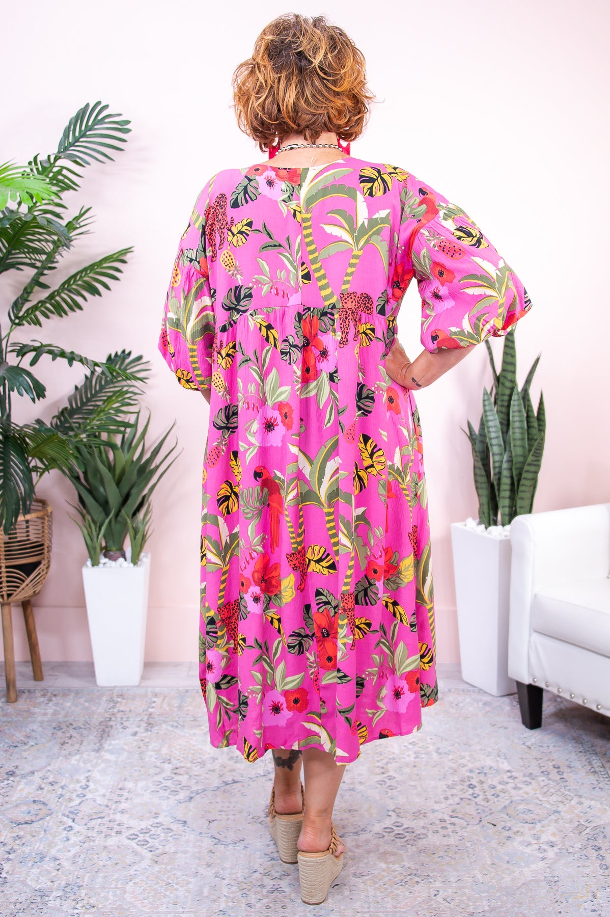 Dreaming Of Paradise Pink/Multi Color Floral/Printed Dress - D5109PK