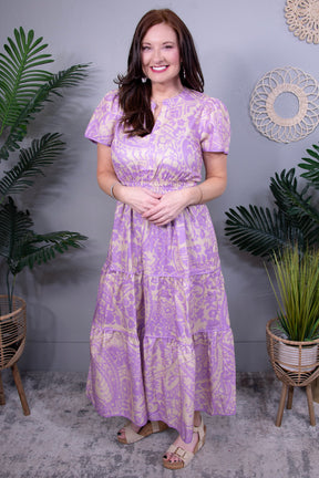 All The Frills Printed Tiered Dress