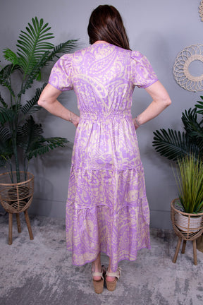 All The Frills Printed Tiered Dress