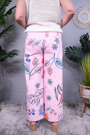 Polly Floral Pink Denim Jeans - K1313PK