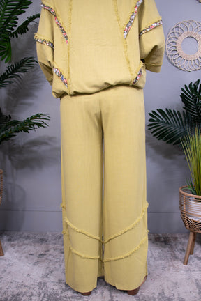 Peace Among The Stars Green Tea Pants - PNT1784OL