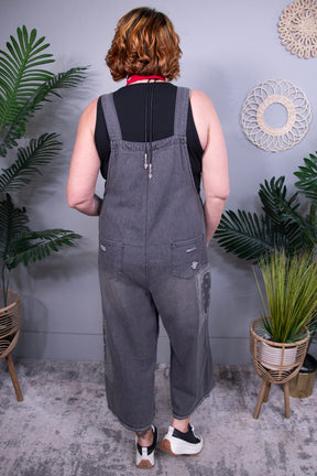 Out And About Vintage Black Bandana Overalls - RMP855BK