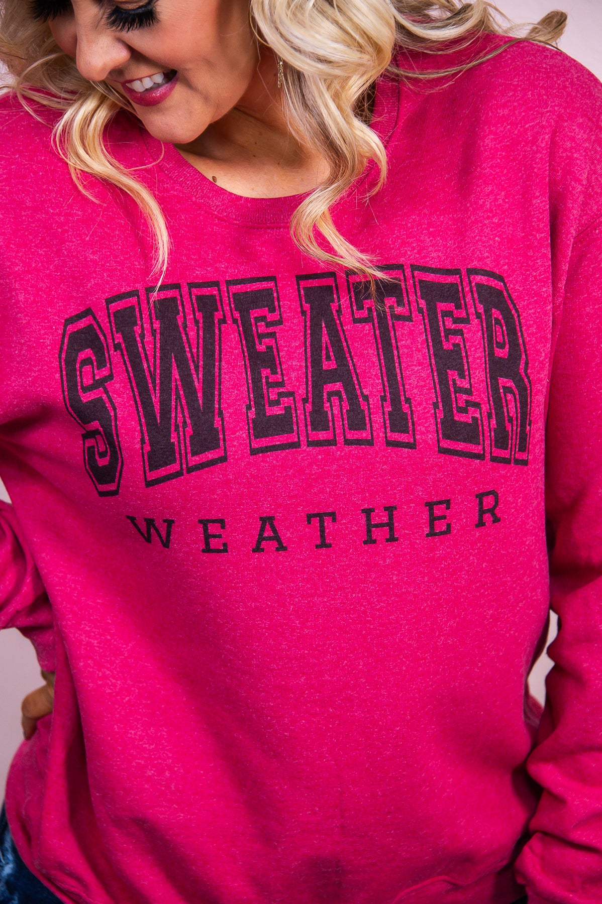 Sweater Weather Vintage Heather Red Graphic Sweatshirt - A3027VRD