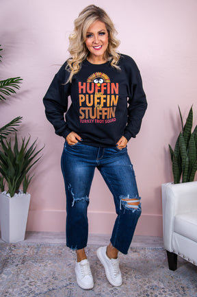Huffin And Puffin Black Graphic Sweatshirt - A3029BK
