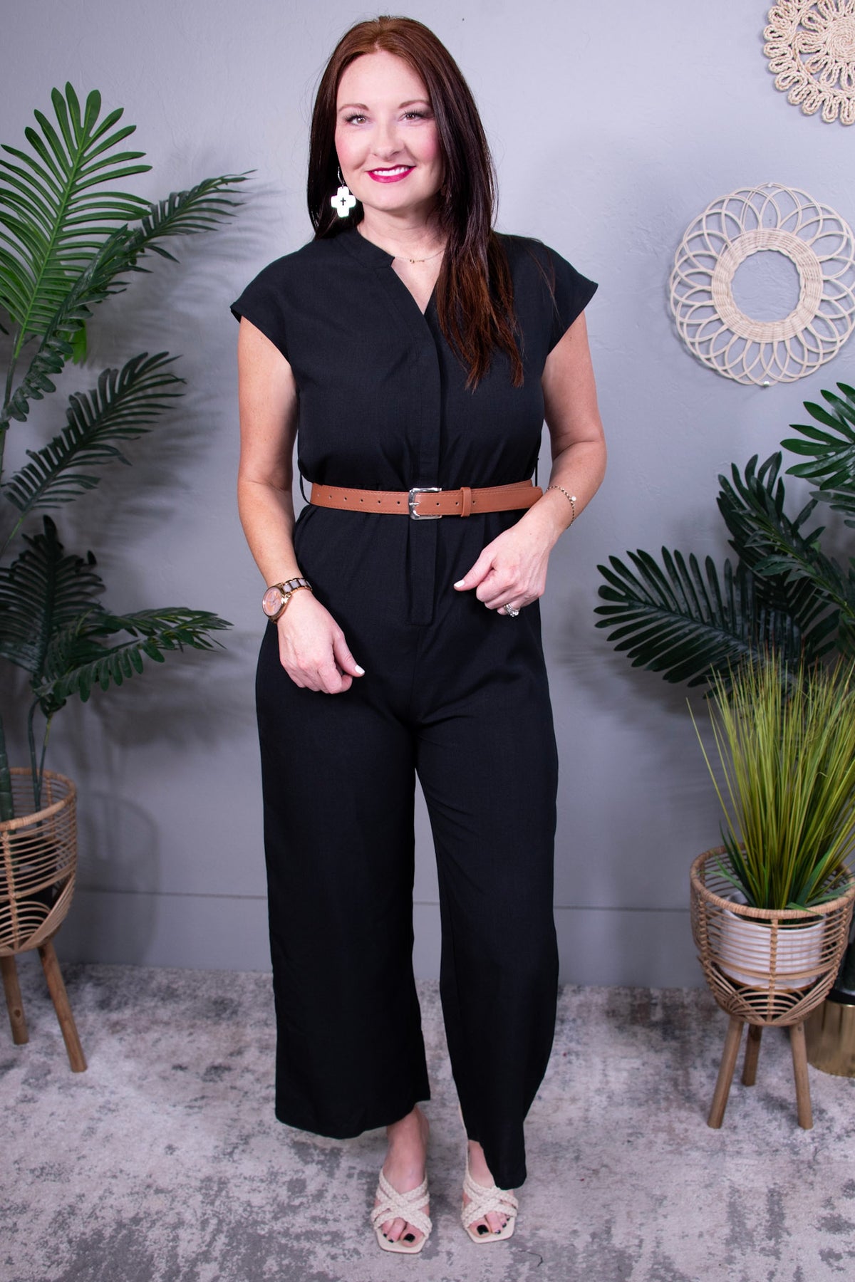 Big City Chic Wide Leg Jumpsuit RMP856BK