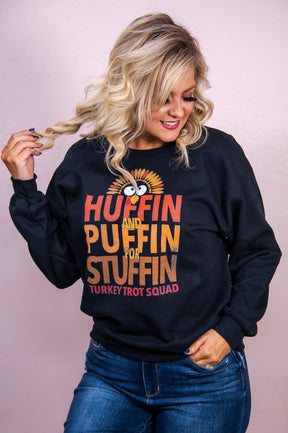 Huffin And Puffin Black Graphic Sweatshirt - A3029BK