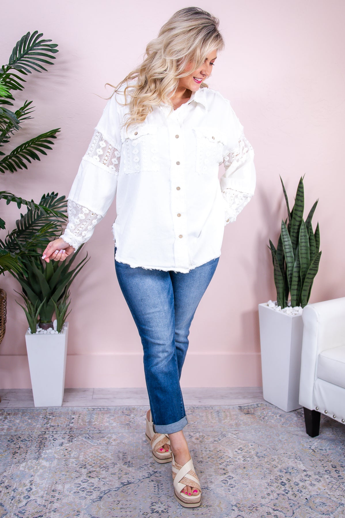 Precious And Poised Off White Solid Frayed/Knitted Top - T8916OW