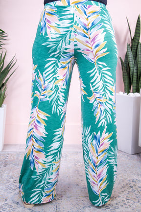 Elegant Edge Jade/Multi Color Printed Pants - PNT1555JD