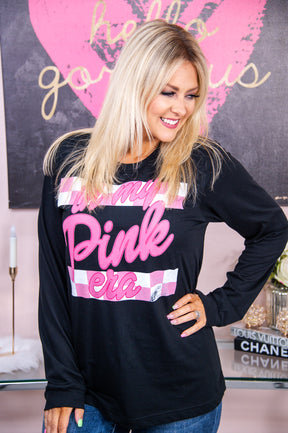 In My Pink Era Black Long Sleeve Graphic Tee - A2850BK