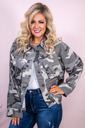 Woodsy Aroma Gray/Multi Color Camouflage Jacket - O5062GR