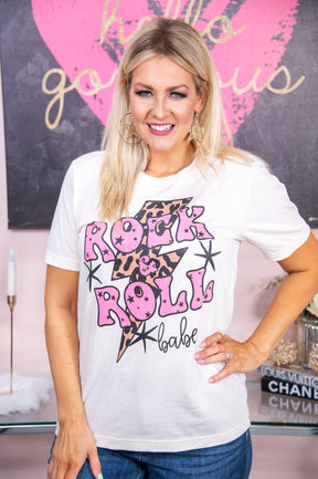 Rock & Roll Babe Natural Graphic Tee - A2856NA