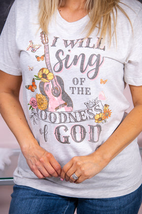 I Will Sing Heather Natural Graphic Tee - A2849HNA