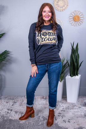 Home Grown Dark Gray Graphic Tee - A3655DGR