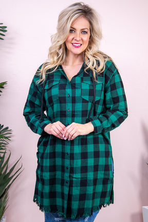 Blame It On The Leprechauns Green/Black Checkered Jacket - O5313GN