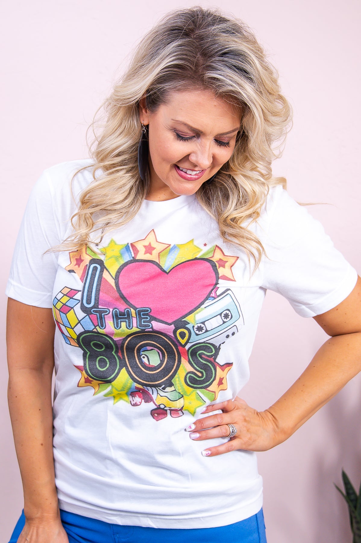 I Love The 80's White Graphic Tee - A3176WH
