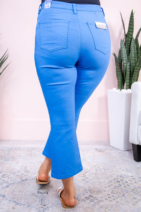 Penelope Blue Solid Cropped Jeans - K1099BL
