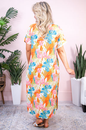 Craving Sunlight Sage/Multi Color Printed Dress - D5115SG