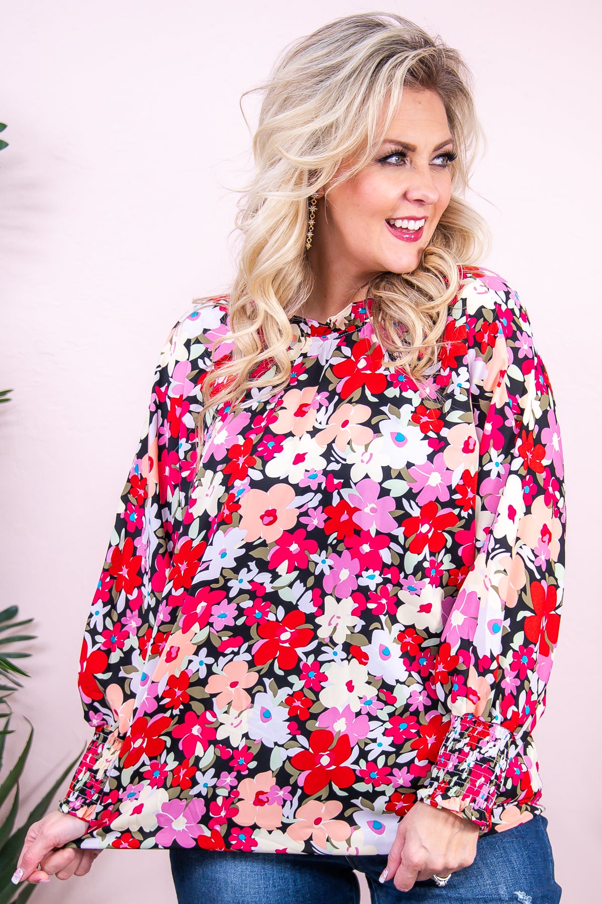 Sun-Kissed Beauty Rose/Multi Color Floral Top - T8955RS
