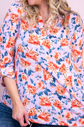 Girl Code Blush/Multi Color Floral Top - T9769BS